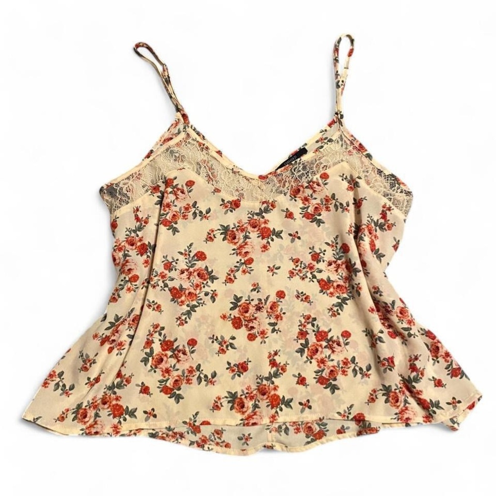Forever 21 Floral Print Lace Cami Top